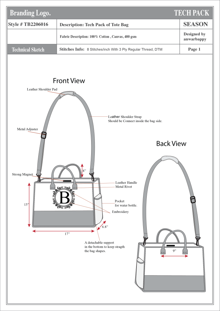 Tote bag Tech pack